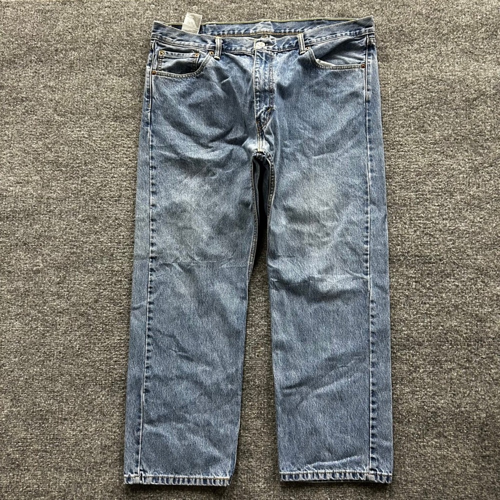 Levi's Jeans Mens Size 42x30 Blue 505 Regular Fit Straight Leg Cotton Denim